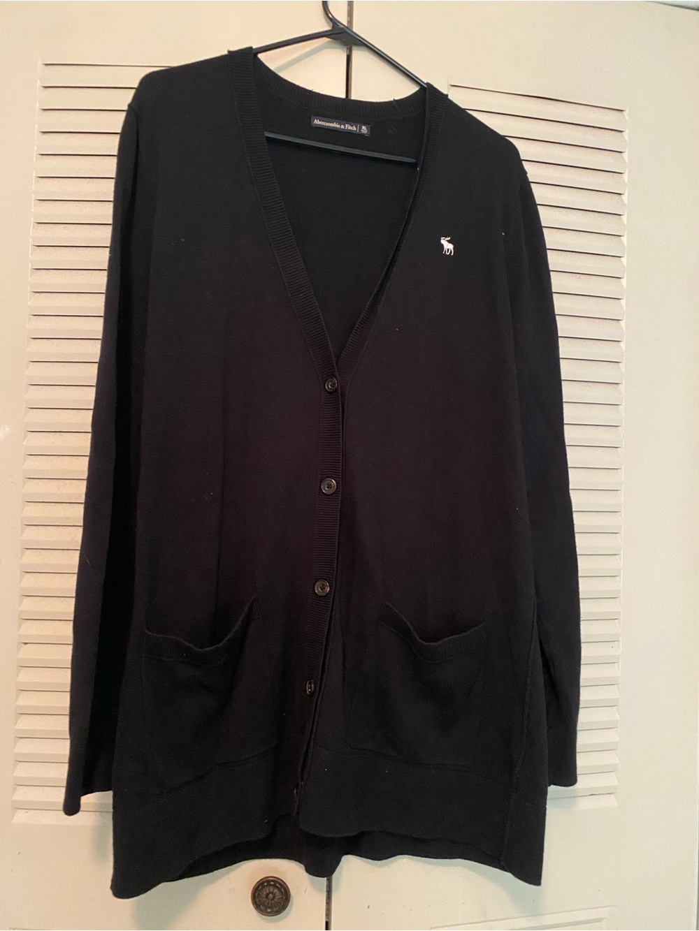 Abercrombie & Fitch Black Button-Front Cardigan